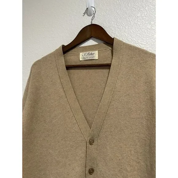 VINTAGE S. Fisher Burlington Arcade Cashmere Cardigan Sweater Adult Large Mens
